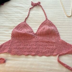 Pink crochet top